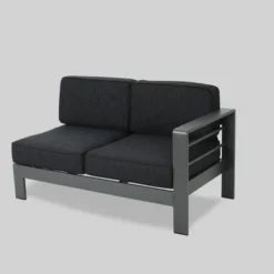 Cape Coral 5pc Aluminum Sofa Set With Cushions - Dark Gray - Christopher Knight Home -Garden Furniture Discounts GUEST 3ff9cb17 d49f 4325 9c89 d26b04c72747