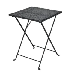 3pc Wicker Folding Outdoor Bistro Set With Cushions - Black/Beige - GODEER -Garden Furniture Discounts GUEST 405d0b2d 04ad 4a3a b099 8bb135273787