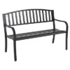 Costway 50'' Patio Garden Bench Park Yard Outdoor Furniture Steel Slats Porch Chair Seat -Garden Furniture Discounts GUEST 40cbb2c8 16d6 45ca b8a8 027e919f0322