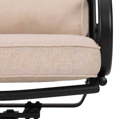 7pc Outdoor Dining Set With Svivel Chairs With Cushions & Large Metal Rectangle Table With Umbrella Hole - Captiva Designs 14 7pc Outdoor Dining Set With Svivel Chairs With Cushions & Large Metal Rectangle Table With Umbrella Hole - Captiva Designs - Image 12