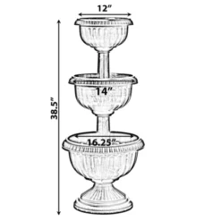 Gardenised Outdoor Garden Triple Stacked Flower Bowl Urn Tier Planter Decoration, Bronze -Garden Furniture Discounts GUEST 42579293 6cff 4b3f a9ce 56a3f30ddced