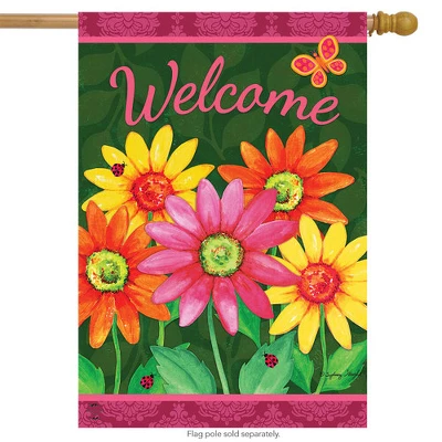Welcome Daisies Spring House Flag Floral 28" X 40" Briarwood Lane 3 Welcome Daisies Spring House Flag Floral 28" X 40" Briarwood Lane
