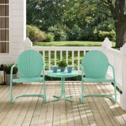 Griffith 3pc Outdoor Conversation Set - Aqua - Crosley -Garden Furniture Discounts GUEST 46058348 dd55 4d2d 9d98 5d27d8e6cb8e