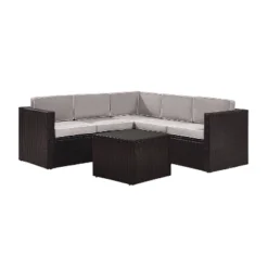 Palm Harbor 6pc Outdoor Wicker Sectional Set - Gray - Crosley -Garden Furniture Discounts GUEST 460b1167 5722 445f ae59 2e99d5068257