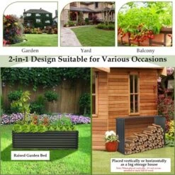 Costway 2 PCS Galvanized Raised Garden Bed Outdoor Planter Box Firewood Rack Log Holder 17 Costway 2 PCS Galvanized Raised Garden Bed Outdoor Planter Box Firewood Rack Log Holder -Garden Furniture Discounts GUEST 469f3b58 3f0d 4534 992a 37dd5b569400