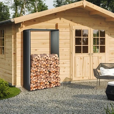 Costway 2 PCS Galvanized Raised Garden Bed Outdoor Planter Box Firewood Rack Log Holder 3 Costway 2 PCS Galvanized Raised Garden Bed Outdoor Planter Box Firewood Rack Log Holder