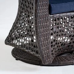 Big Sur Wicker Patio Swivel Chair - Multi-Brown/Navy Blue - Christopher Knight Home -Garden Furniture Discounts GUEST 46e2588e e0f3 43bb 9558 90e0a814749b