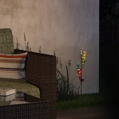 37" Glass/Iron Solar Bottle Tree Stake - Alpine Corporation