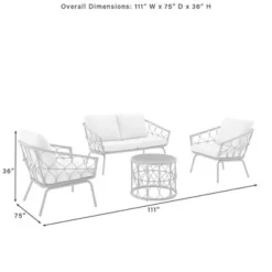 Juniper 4pc Outdoor Wicker Conversation Set - Cream/Natural -Crosley -Garden Furniture Discounts GUEST 4758487a 3320 4f91 ab72 c3ed738c6ed6