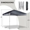 Aoodor 9.8'x9.8' Pop Up Canopy Tent With Roller Bag, Portable Instant Shade Canopy