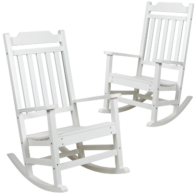 Flash Furniture Set Of 2 Winston All-Weather Faux Wood Rocking Chair 16 Flash Furniture Set Of 2 Winston All-Weather Faux Wood Rocking Chair - Image 14