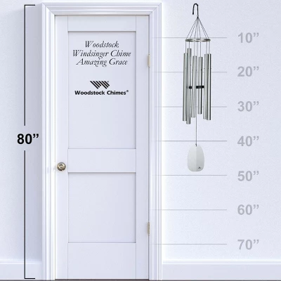 Woodstock Wind Chimes Signature Collection, Woodstock Windsinger Chime, Amazing Grace 49'' Silver Wind Chime WWAG 5 Woodstock Wind Chimes Signature Collection, Woodstock Windsinger Chime, Amazing Grace 49'' Silver Wind Chime WWAG - Image 3