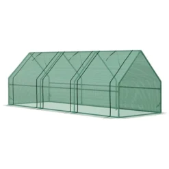 Outsunny 9' L X 3' W X 3' H Mini Greenhouse Portable Hot House With Large Zipper Doors & Water/UV PE Cover For Outdoor And Garden, Green 10 Outsunny 9' L X 3' W X 3' H Mini Greenhouse Portable Hot House With Large Zipper Doors & Water/UV PE Cover For Outdoor And Garden, Green -Garden Furniture Discounts GUEST 499c0337 e9c2 4b23 b47c 04c4ce4691b6