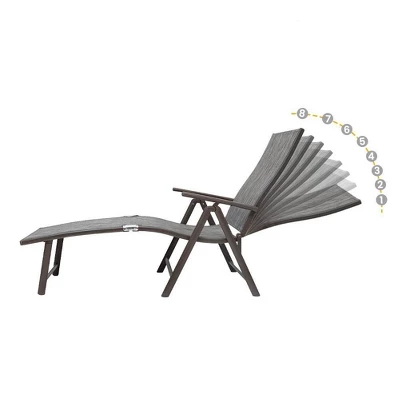 3pc Outdoor Set With Aluminum Adjustable Chaise Lounge & Table Set - Black/Gray - Crestlive Products 7 3pc Outdoor Set With Aluminum Adjustable Chaise Lounge & Table Set - Black/Gray - Crestlive Products - Image 5