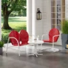 Griffith 3pc Outdoor Conversation Set With Loveseat, Armchair And Accent Table - Bright Red - Crosley -Garden Furniture Discounts GUEST 49f9afde d781 4e43 a751 2a9c99d013d6
