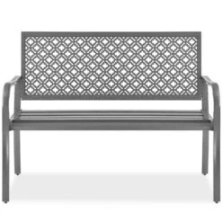 Best Choice Products Indoor Outdoor Steel Garden Bench W/ Geometric Backrest, Foot Levelers -Garden Furniture Discounts GUEST 4a57ddfe 0071 481c 8e49 6282d556c4f8