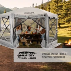 CLAM Quick-Set Pavilion Portable Pop-Up Outdoor Camping Gazebo Screen Tent Sided Canopy Shelter W/ Ground Stakes & Carry Bag -Garden Furniture Discounts GUEST 4abdd6f2 a767 49e8 b2a6 42b8b293d52e