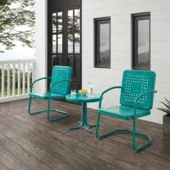 Bates 3pc Outdoor Chair Set - Turquoise - Crosley -Garden Furniture Discounts GUEST 4c74497c 0434 4f4a 84dd 525be9afcfb1