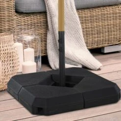 Outsunny 4-Piece Outdoor Patio Offset Umbrella Base Stand Weight Holder W/ Cross Base For Powerful Support, 158lbs Sand Or 132lbs Water Filled, Black -Garden Furniture Discounts GUEST 4cf27895 cfb5 44e6 949c 234ad5905a6d