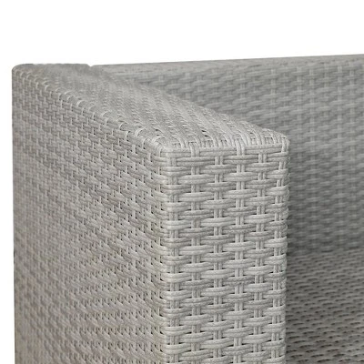 7pc Wicker Patio Conversation Set With Pillows & Cushion - Gray/Blue - GODEER 12 7pc Wicker Patio Conversation Set With Pillows & Cushion - Gray/Blue - GODEER - Image 10