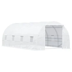 Outsunny 20' X 10' X 7' Walk-In Tunnel Greenhouse Garden Warm House Large Hot House Kit With 8 Roll-up Windows & Roll Up Door, Steel Frame -Garden Furniture Discounts GUEST 4e112fa0 ece7 412d 9452 e4590a99ddd4