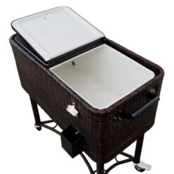 80qt Portable Rolling Patio Cooler Dark Wicker - Permasteel -Garden Furniture Discounts GUEST 4e5c54db 6ba7 4a88 9dfc b133ea0ccda9