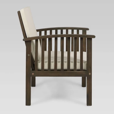 Casa Acacia Wood Loveseat - Gray/Cream - Christopher Knight Home 4 Casa Acacia Wood Loveseat - Gray/Cream - Christopher Knight Home - Image 2