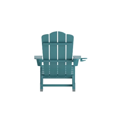Merrick Lane Adirondack Chair With Cup Holder And Pull Out Ottoman, All-Weather HDPE Indoor/Outdoor Chair 10 Merrick Lane Adirondack Chair With Cup Holder And Pull Out Ottoman, All-Weather HDPE Indoor/Outdoor Chair - Image 8