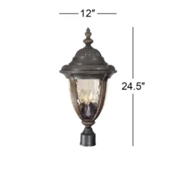 John Timberland Bellagio Rustic Farmhouse Outdoor Post Light Fixture Veranda Bronze 24 1/2" Champagne Hammered Glass For Exterior Barn Deck House Home -Garden Furniture Discounts GUEST 504eb73b 5870 47b9 a560 2b8a0b04ccdf
