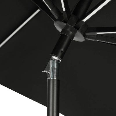 11' X 11' Calypso II Market Patio Umbrella With Solar LED Strip Lights Black - Island Umbrella 15 11' X 11' Calypso II Market Patio Umbrella With Solar LED Strip Lights Black - Island Umbrella - Image 13