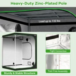 Costway 5x5 Grow Tent, 60''x60''x80'' High Reflective Mylar W/Observation Window GrayBlack 15 Costway 5x5 Grow Tent, 60''x60''x80'' High Reflective Mylar W/Observation Window GrayBlack -Garden Furniture Discounts GUEST 50c84a52 addc 41f2 9e78 766f96150b07