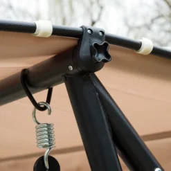 Outsunny 3 Seat Outdoor Free Standing Swing Bench Porch Swing With Stand, Comfortable Cushioned Fabric & Included Canopy -Garden Furniture Discounts GUEST 50f46d6e 4f84 45c9 bb80 6fc44cfbb0dc