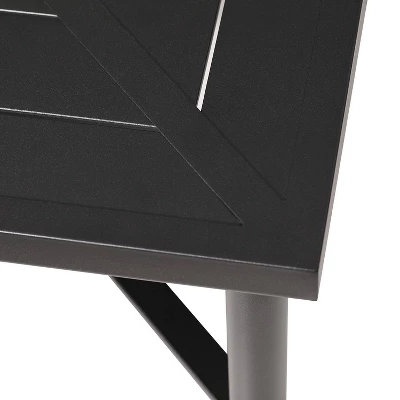 7pc Outdoor Dining Set With Svivel Chairs With Cushions & Large Metal Rectangle Table With Umbrella Hole - Captiva Designs 7 7pc Outdoor Dining Set With Svivel Chairs With Cushions & Large Metal Rectangle Table With Umbrella Hole - Captiva Designs - Image 5