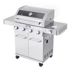 4-Burner Propane Stainless Steel Gas Grill With ClearView Lid Model 41847NG - Monument Grills