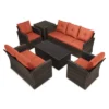 6pc Wicker Outdoor Conversation Set With Cushions - Orange - EDYO LIVING 2 6pc Wicker Outdoor Conversation Set With Cushions - Orange - EDYO LIVING -Garden Furniture Discounts GUEST 52a82494 a5ed 46f2 b2ff bbdeae4edb6d