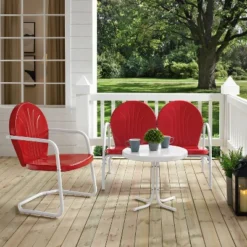 Griffith 3pc Outdoor Conversation Set With Loveseat, Armchair And Accent Table - Bright Red - Crosley 12 Griffith 3pc Outdoor Conversation Set With Loveseat, Armchair And Accent Table - Bright Red - Crosley -Garden Furniture Discounts GUEST 52da864c 3106 4b47 9cc6 dba3d048390b