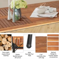 Costway 7PCS Patio Rattan Dining Set Table Top W/Umbrella Hole -Garden Furniture Discounts GUEST 53e3220a 2eb4 4ca5 8ea9 a839b9c182f5