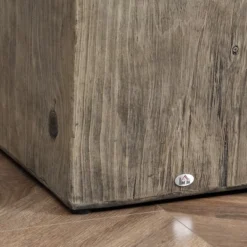 HOMCOM Decorative Side Table With Square Tabletop, Rustic Concrete End Table With Wood Grain Finish, For Indoors And Outdoors, Set Of 2, Gray -Garden Furniture Discounts GUEST 53ec7c42 9d77 4b11 b88d 53d667cda789