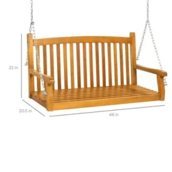 Best Choice Products 48in Wooden Curved Back Hanging Porch Swing Bench For Patio, Deck W/ Mounting Chains -Garden Furniture Discounts GUEST 5474db28 9b86 4e1b aa5e 6cf0f7b5cc66