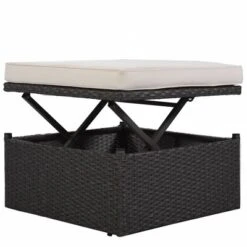 4pc Outdoor Wicker Rectangle Daybed With Canopy & Cushions - Beige - GODEER -Garden Furniture Discounts GUEST 547f883b 6e74 4fca b52a d9b385e01e50