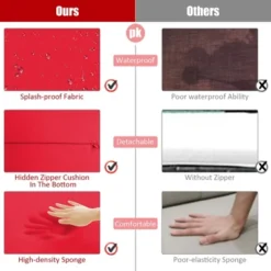 Costway 2PCS Patio Rattan Ottoman Cushioned Seat Foot Rest Furniture TurquoiseRedWhite -Garden Furniture Discounts GUEST 54934503 1eed 45a7 9d75 fbd076cd7dd5