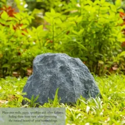 Gardenised Decorative Outdoor Weather-Resistant Artistic Artificial Faux Stone Rock, Garden Patio Granite Grey Fiberglass Stone -Garden Furniture Discounts GUEST 54a76f45 ded3 4c9a 9335 f5f395e839e9