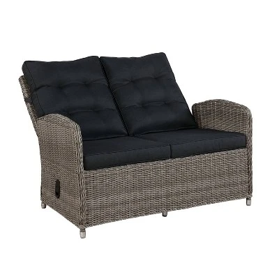 Monaco Outdoor 2 Seat Reclining Bench - Gray - Alaterre Furniture 4 Monaco Outdoor 2 Seat Reclining Bench - Gray - Alaterre Furniture - Image 2