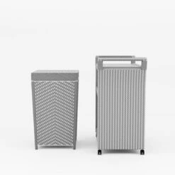 2pc Maksville Contemporary Outdoor Serving Cart & Trash Can - MiBasics -Garden Furniture Discounts GUEST 558773f6 bb84 4679 b292 02975466534e