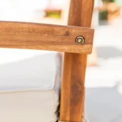 Acacia Wood X-Back Love Seat With Cushions Brown - Saracina Home -Garden Furniture Discounts GUEST 55ed72cc a28a 447d 9d4f 8282777f0da0