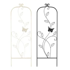 Garden Trellis-For Climbing Plants- 46-Inch White Decorative Leafy Vine & Butterfly Metal Panel-For Roses, Vegetable Plants & Flowers By Pure Garden -Garden Furniture Discounts GUEST 5633bd23 5512 4d4a b8b3 368264f10ce2