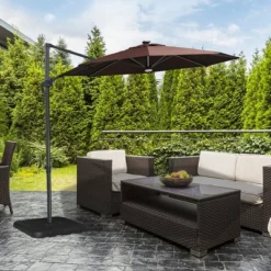 Outsunny 4 Pieces Square Patio Umbrella Base Stand, Outdoor Cantilever Offset Umbrella Weights, 198lb Capacity Water Or 286lb Capacity Sand, Black -Garden Furniture Discounts GUEST 57068be7 fc34 43df 96f9 32195cdf8998