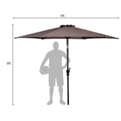 Costway 9ft Patio Umbrella Patio Market Steel Tilt W/ Crank Outdoor Yard Garden (Tan) -Garden Furniture Discounts GUEST 587b4724 aa1c 46a2 9593 8b54dfb2f628