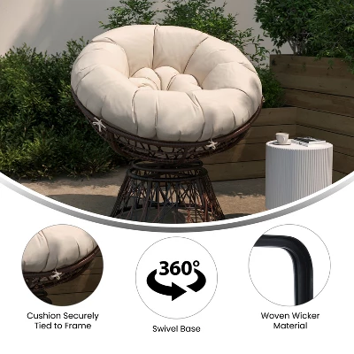 Flash Furniture Bowie Comfort Series Swivel Patio Chair With Cushion 7 Flash Furniture Bowie Comfort Series Swivel Patio Chair With Cushion - Image 5