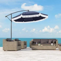 Captiva Designs 9ft Fringed Cantilever Offset Patio Market Umbrella -Garden Furniture Discounts GUEST 5b0c47f2 3b66 43b1 bad6 f23456839539